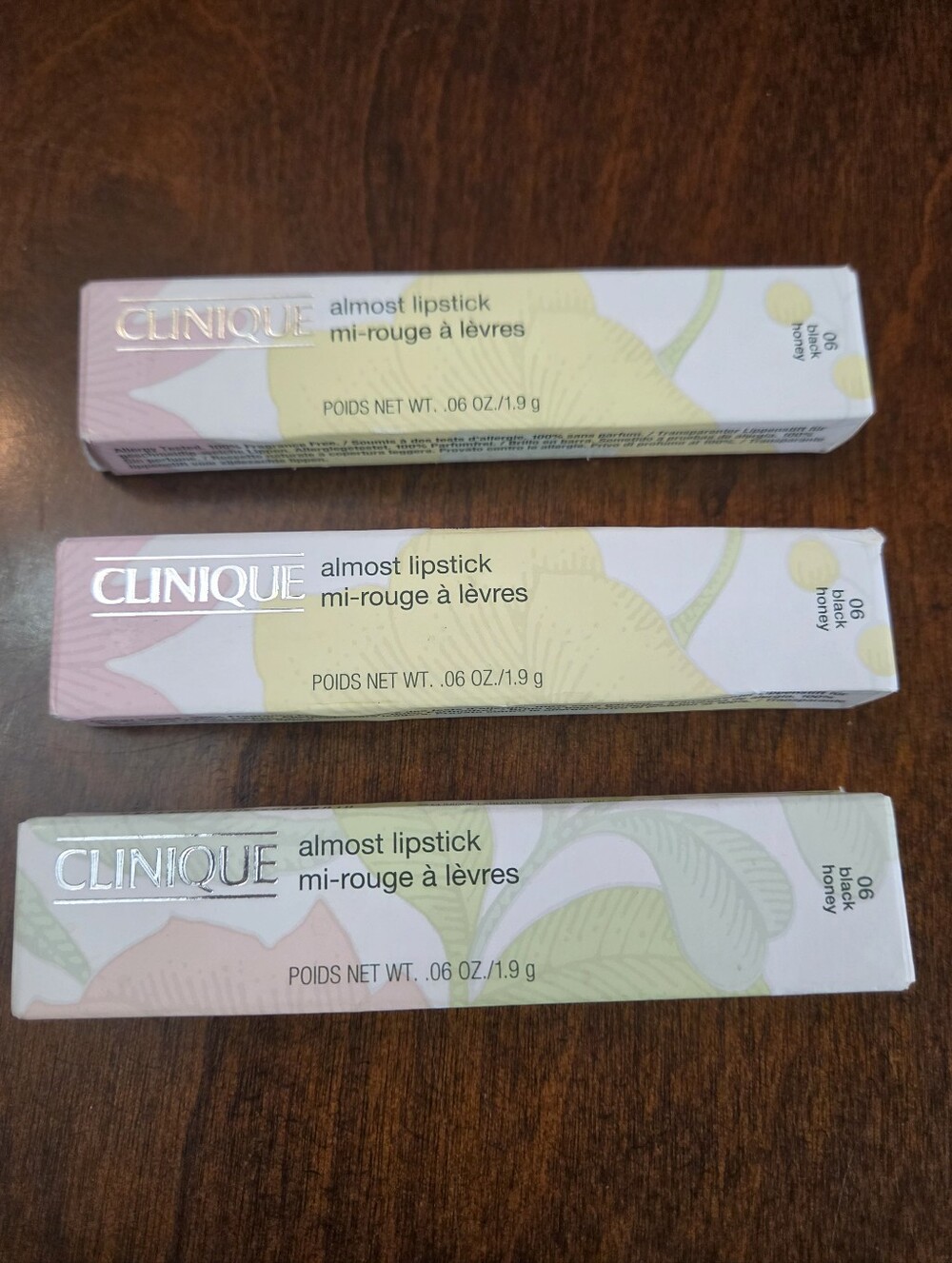 Lot Of 3 New Clinique Almost Lipstick in Black Honey